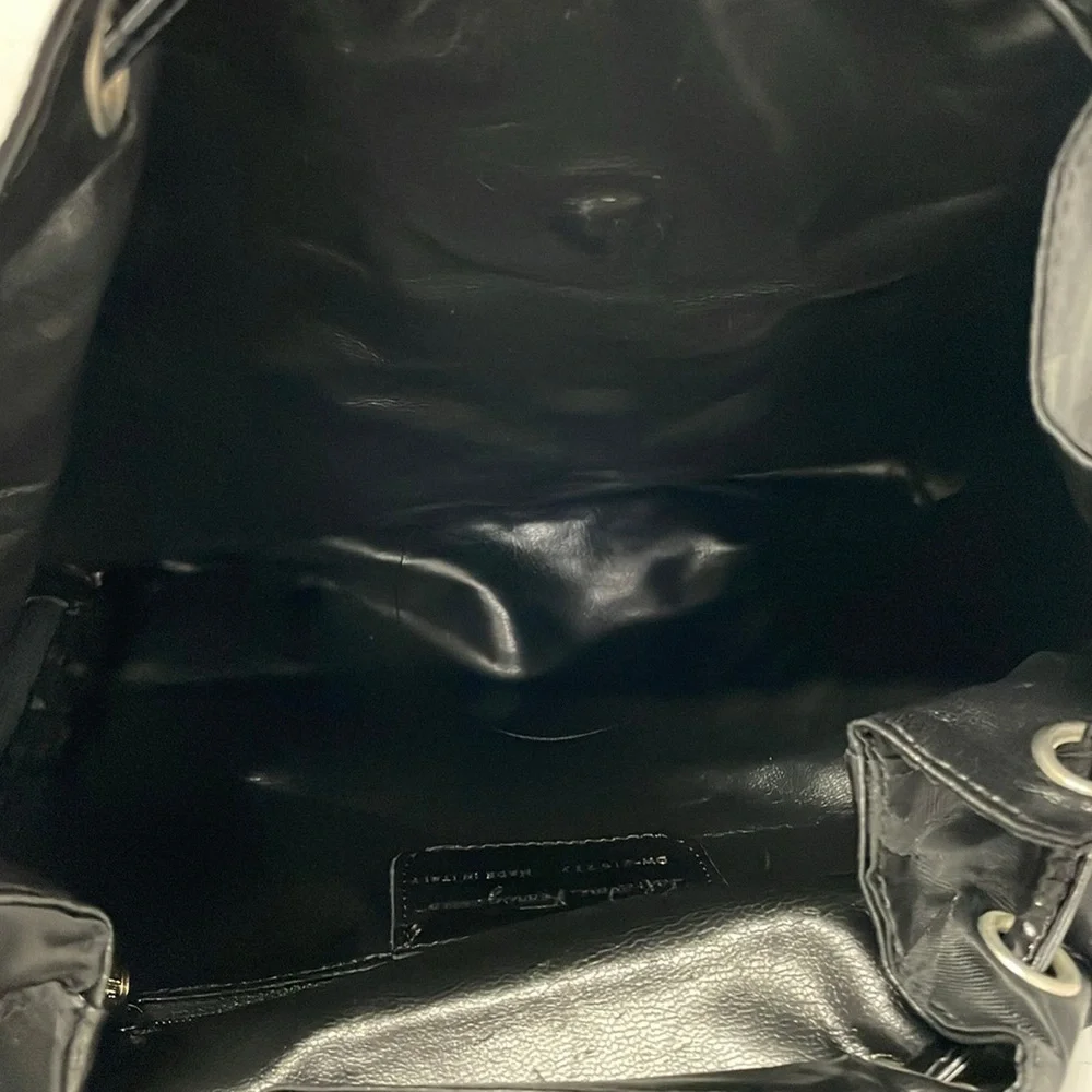 Salvatore Ferragamo Gancini Backpack DW-216772 Nylon Patent Leather